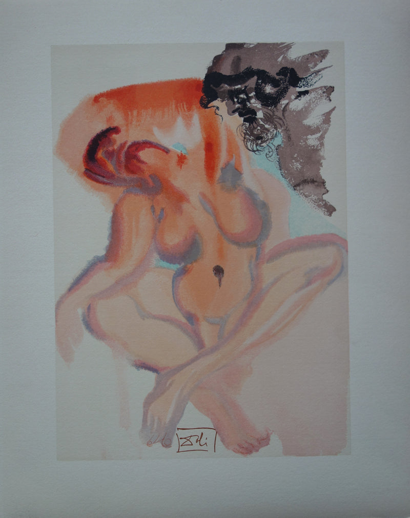 Salvador DALI : Les indolents, Bois gravé original signé