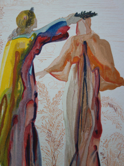 Salvador DALI : Derniers mots de Virgile, Bois gravé original signé