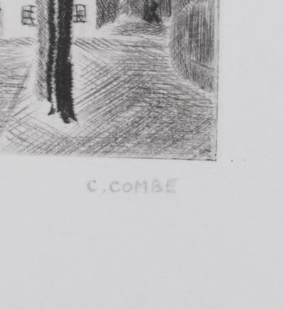 Camille COMBE : Le repos du soir, Gravure originale signée