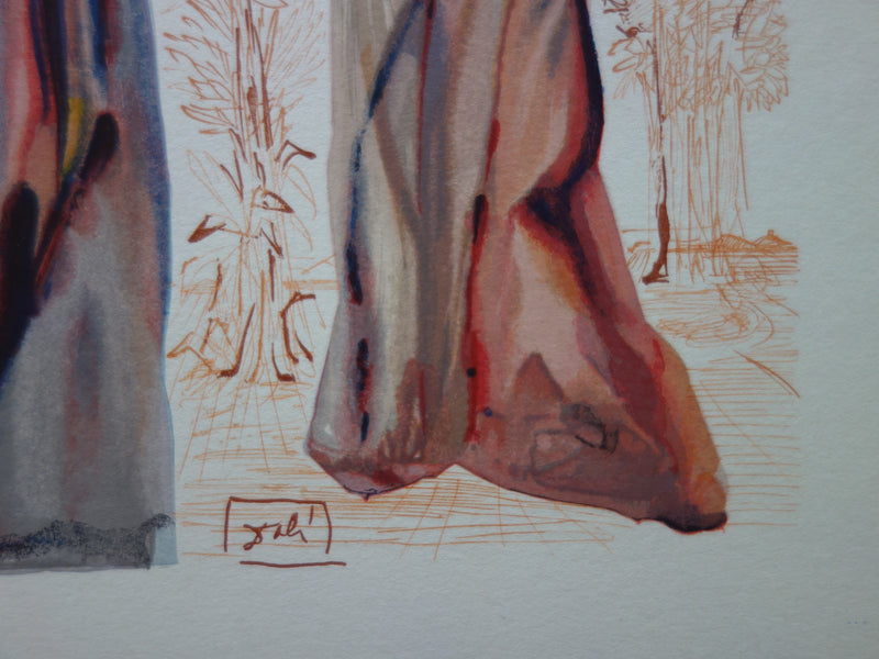Salvador DALI : Derniers mots de Virgile, Bois gravé original signé