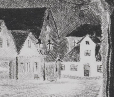 Camille COMBE : Le repos du soir, Gravure originale signée