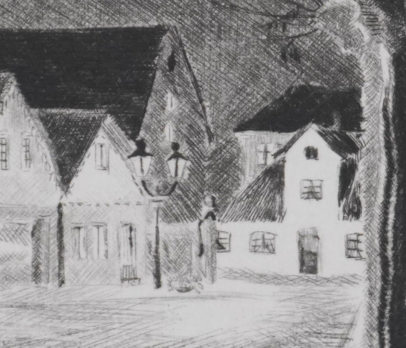 Camille COMBE : Le repos du soir, Gravure originale signée