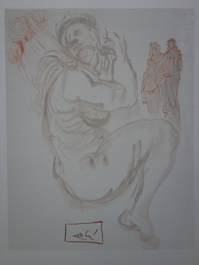 Salvador DALI : Le songe de Dante, Bois gravé original signé