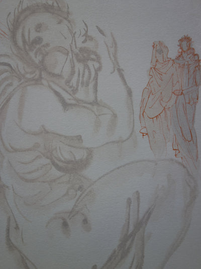Salvador DALI : Le songe de Dante, Bois gravé original signé