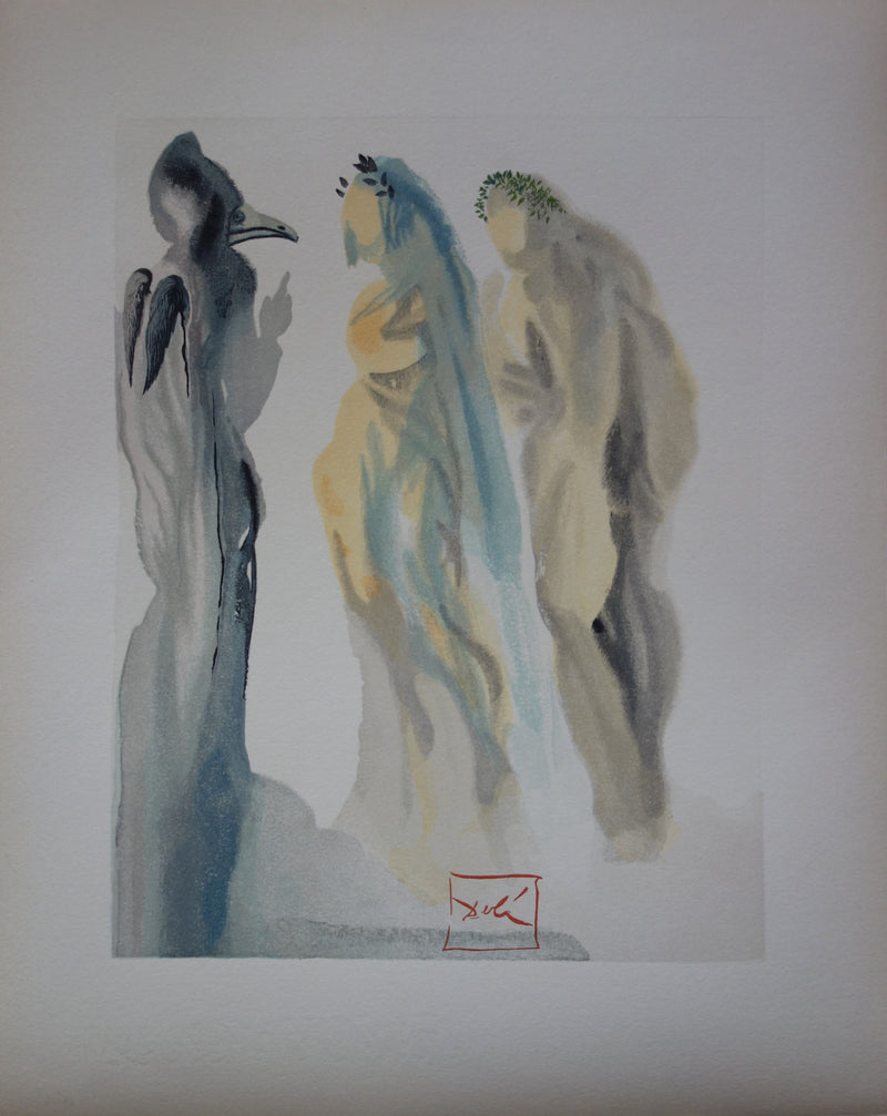 Salvador DALI : Le ciel de Vénus, Bois gravé original signé