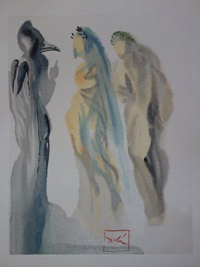 Salvador DALI : Le ciel de Vénus, Bois gravé original signé