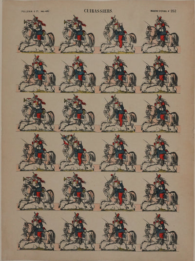 Imagerie d'Epinal : Les cavaliers, Gravure originale