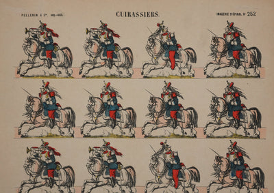 Imagerie d'Epinal : Les cavaliers, Gravure originale