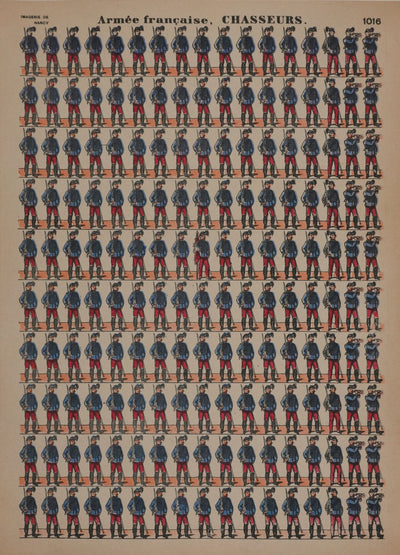 Imagerie de Nancy : Les chasseurs de l'Armée française, Gravure originale