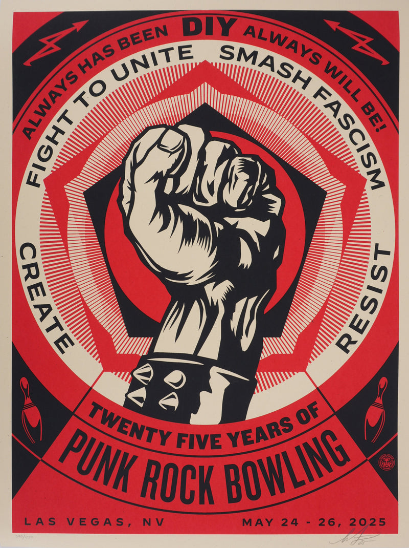 Shepard FAIREY (Obey) : Punk Rock Bowling, Sérigraphie originale signée