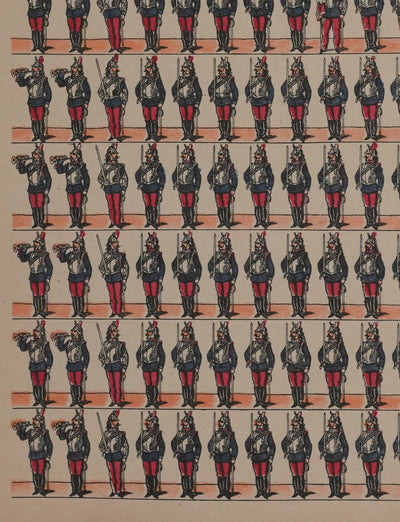 Imagerie de Nancy : L'armée français, Gravure originale