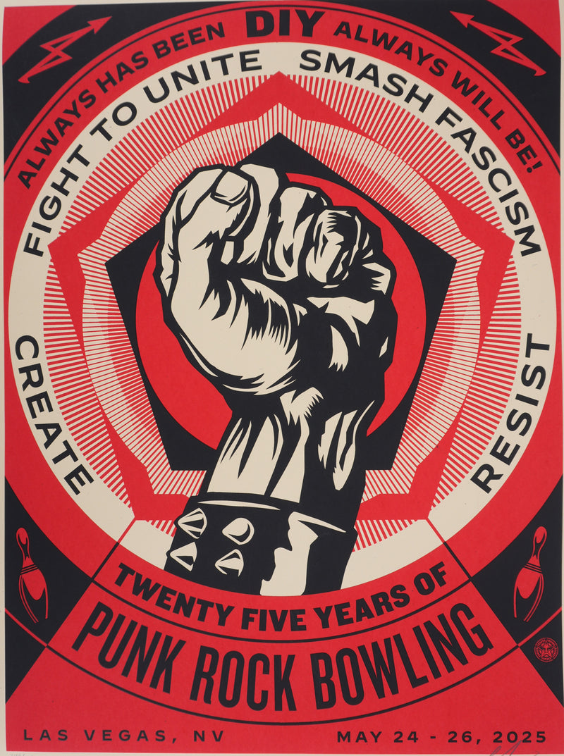 Shepard FAIREY (Obey) : Punk Rock Bowling, Sérigraphie originale signée