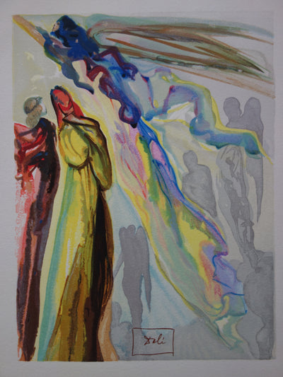 Salvador DALI : Apparition de l'ancêtre, Bois gravé original signé