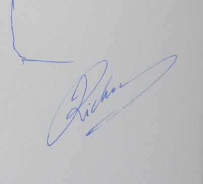 Jean RICHARD : Le petit arbre en bleu, Autographe et dessin original signé