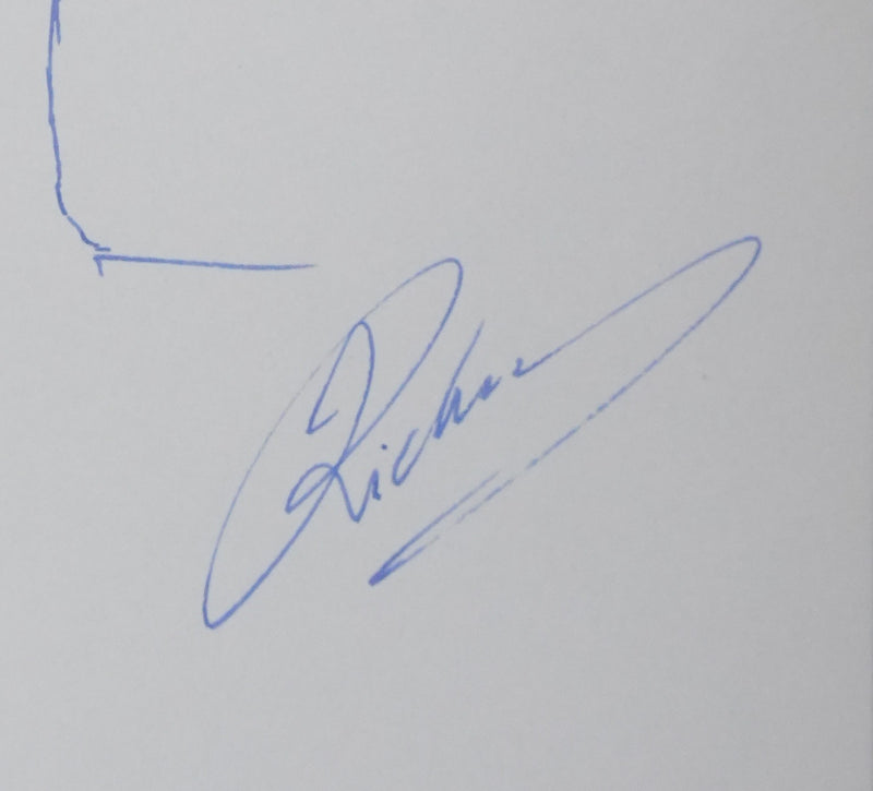 Jean RICHARD : Le petit arbre en bleu, Autographe et dessin original signé