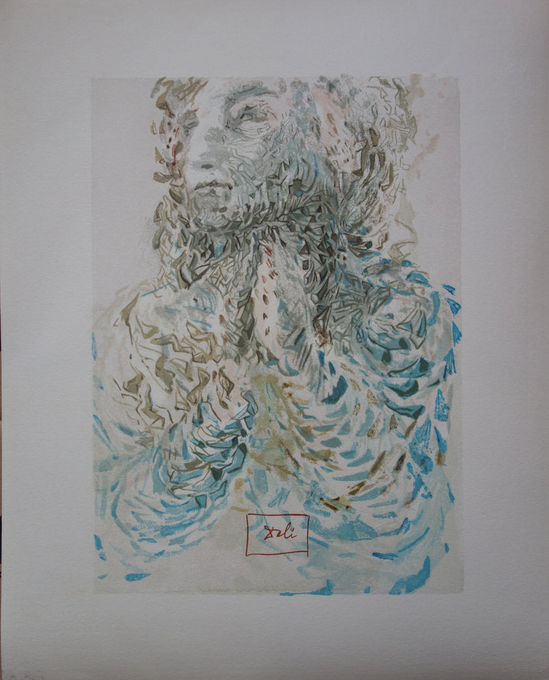 Salvador DALI : La prescience divine, Bois gravé original signé