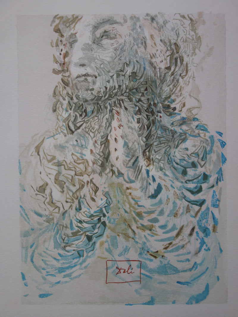 Salvador DALI : La prescience divine, Bois gravé original signé