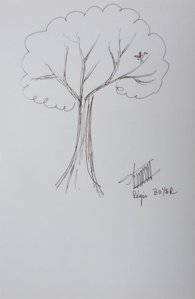 Autographe original de Régis BOYER (vue générale) - Crédit photo : Galerie Art.Paris