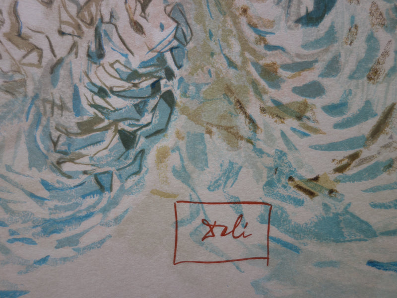 Salvador DALI : La prescience divine, Bois gravé original signé