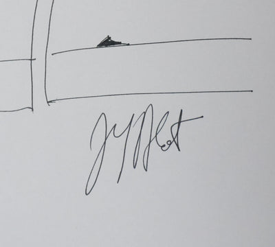 Jean Yves BLOT : Le palmier noir, Autographe et dessin original signé