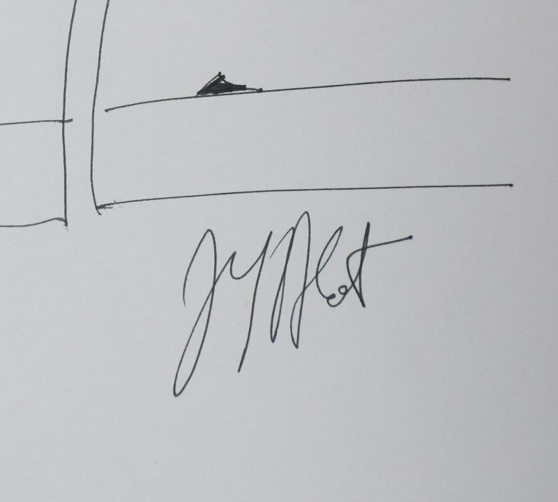 Jean Yves BLOT : Le palmier noir, Autographe et dessin original signé