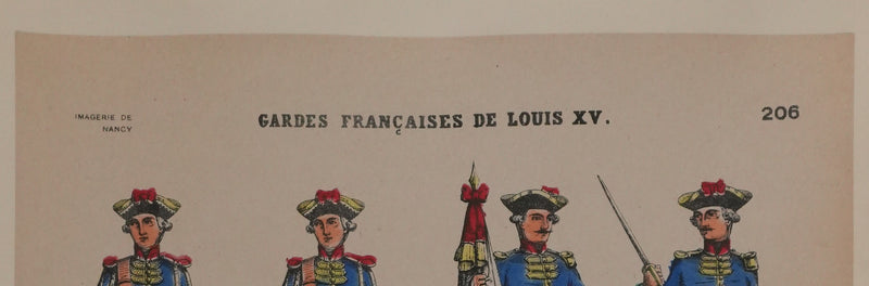 Imagerie de Nancy : Gardes de Louis XV, Gravure originale