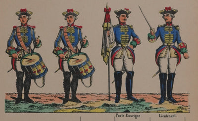 Imagerie de Nancy : Gardes de Louis XV, Gravure originale