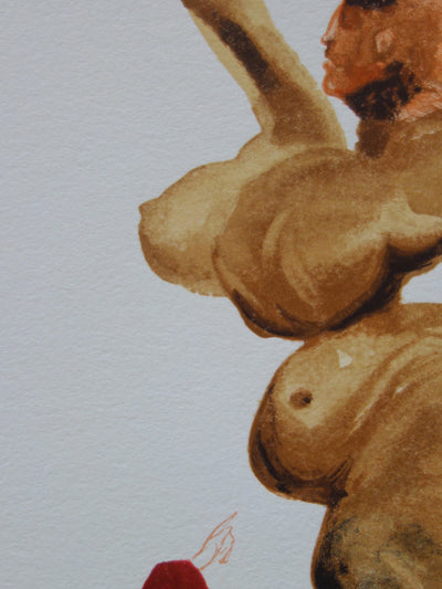 Salvador DALI : Les traitres envers leurs hôtes, Bois gravé original signé