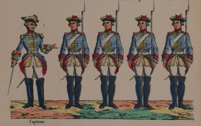 Imagerie de Nancy : Gardes de Louis XV, Gravure originale