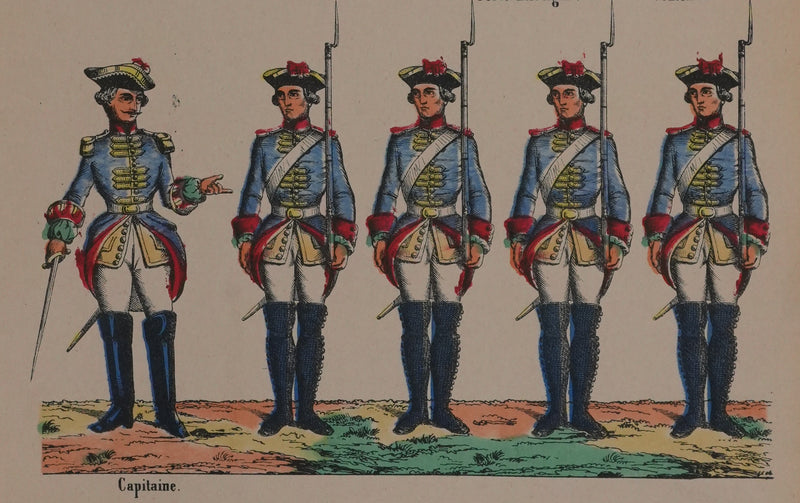 Imagerie de Nancy : Gardes de Louis XV, Gravure originale