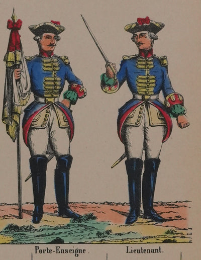 Imagerie de Nancy : Gardes de Louis XV, Gravure originale