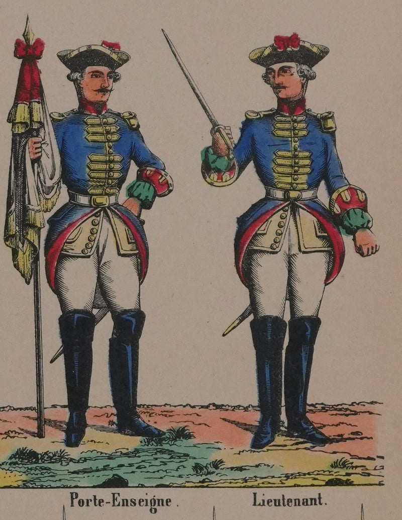 Imagerie de Nancy : Gardes de Louis XV, Gravure originale