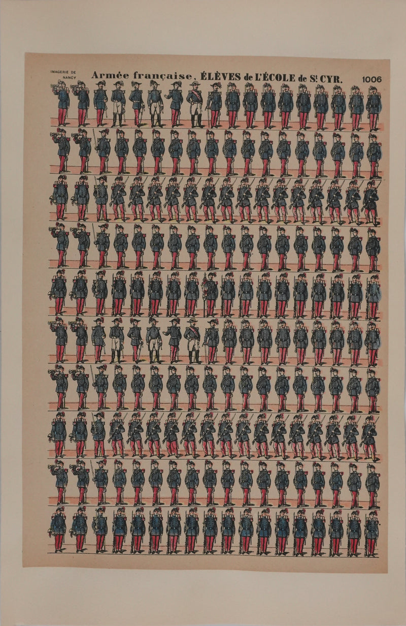Imagerie de Nancy : Les Saint-cyriens, Gravure originale