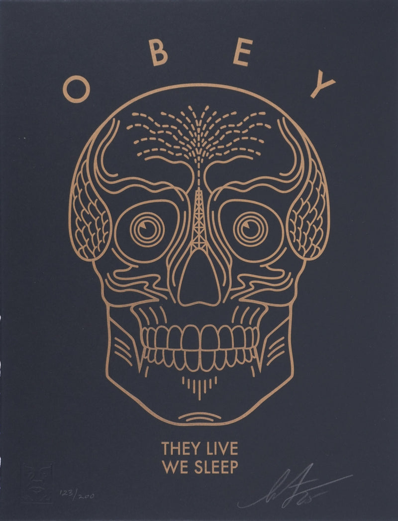 Shepard FAIREY : They Live We Sleep (Black), Gravure originale signée