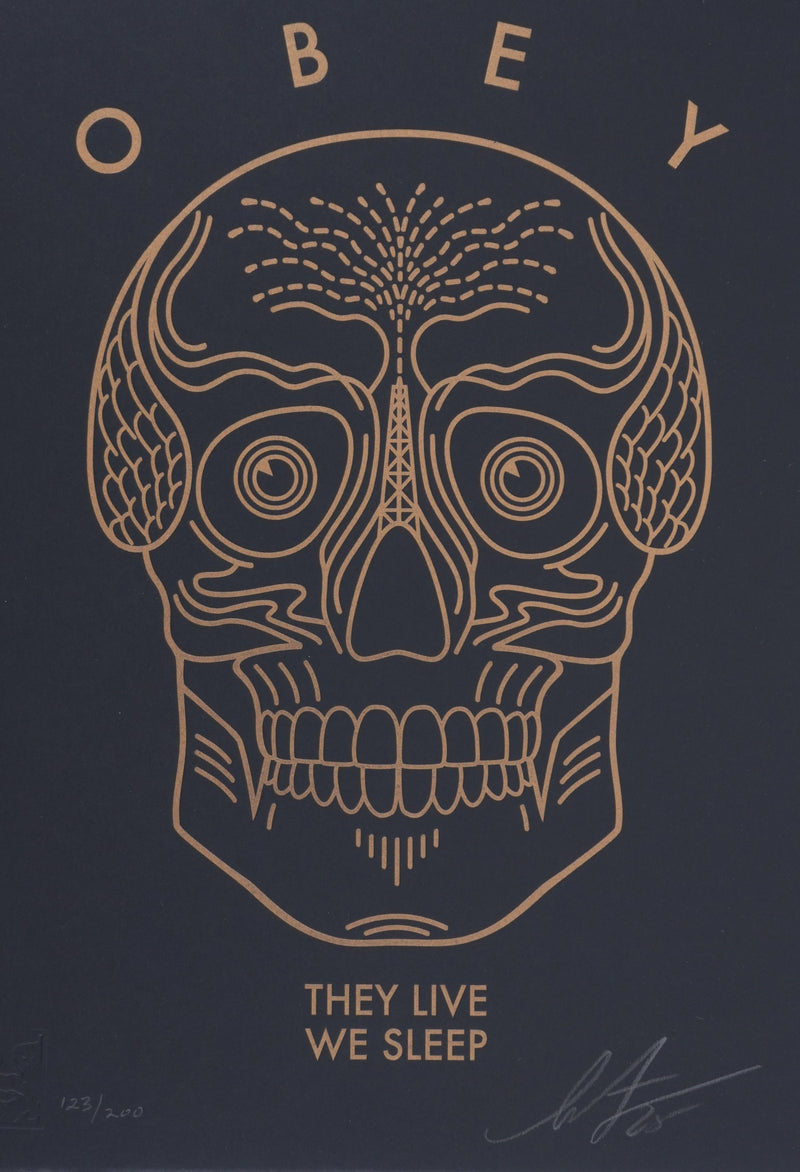 Shepard FAIREY : They Live We Sleep (Black), Gravure originale signée