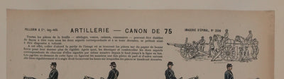 Imagerie d'Epinal : L'artillerie, Gravure originale