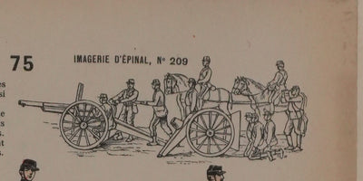 Imagerie d'Epinal : L'artillerie, Gravure originale