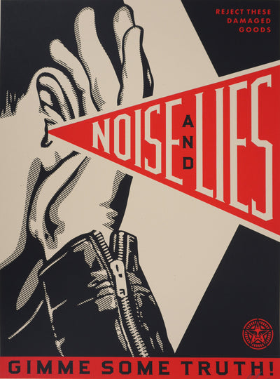 Shepard FAIREY (Obey) : Noise and Lies Red, Sérigraphie originale signée