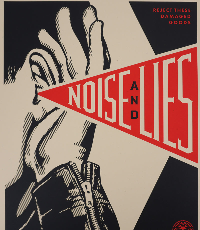 Shepard FAIREY (Obey) : Noise and Lies Red, Sérigraphie originale signée