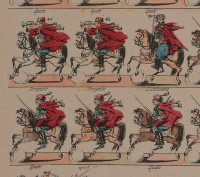 Imagerie d'Epinal : Les Spahis, Gravure originale