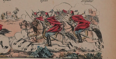 Imagerie d'Epinal : Les Spahis, Gravure originale
