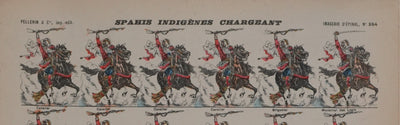 Imagerie d'Epinal : Les Spahis au galop, Gravure originale