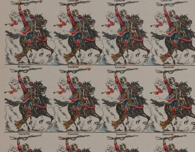 Imagerie d'Epinal : Les Spahis au galop, Gravure originale