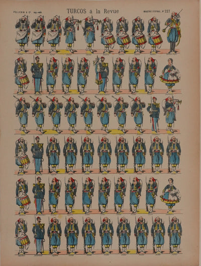 Imagerie d'Epinal : Les Turcos au repos, Gravure originale