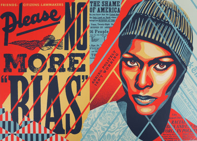Shepard FAIREY : No More Bias, Sérigraphie originale signée