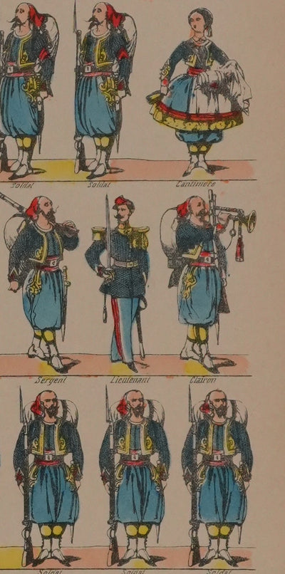 Imagerie d'Epinal : Les Turcos au repos, Gravure originale