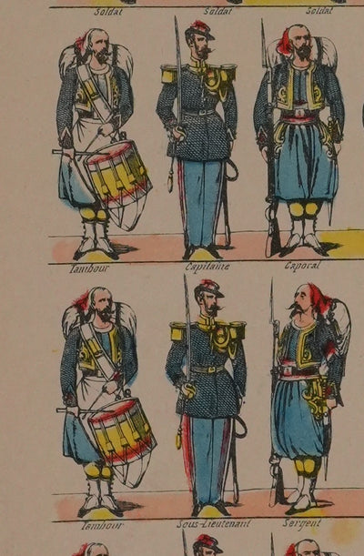 Imagerie d'Epinal : Les Turcos au repos, Gravure originale