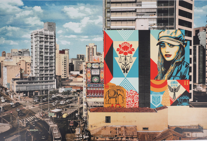 Shepard FAIREY : Carga Fragil Mural, Lithographie originale signée