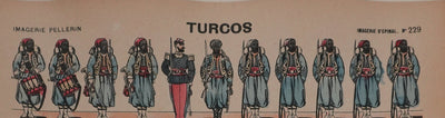Imagerie d'Epinal : Les Turcos, Les tirailleurs, Gravure originale