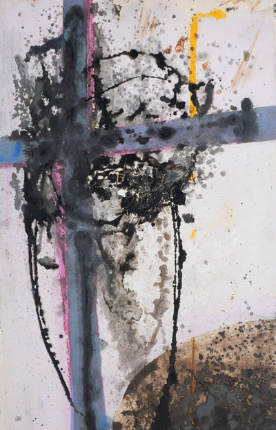 Jan MEIJER : Crucifixion catalane, Huile sur panneau signée